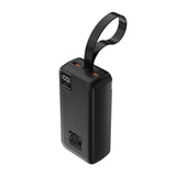 Wozinsky W8-W 30000 mAh 30W Powerbank 2x USB-A og USB-C med lommelygte - sort