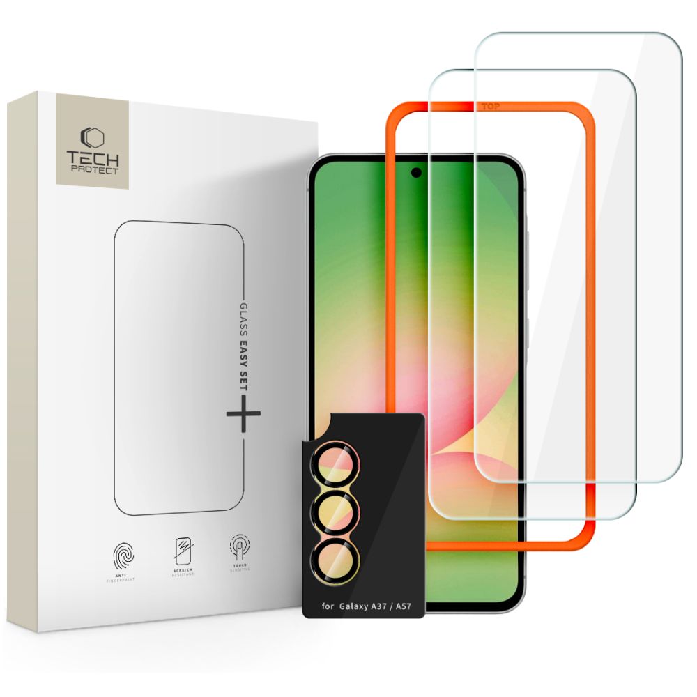 Tech-Protect Easy Set+ 3-pakke af hærdet glas til Samsung Galaxy A57 5G