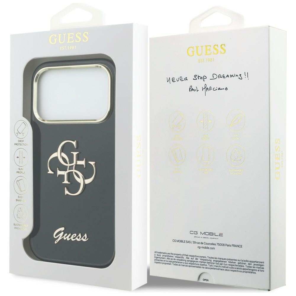 Guess IML 4G Script Metallæske til iPhone 17 Pro Max - sort