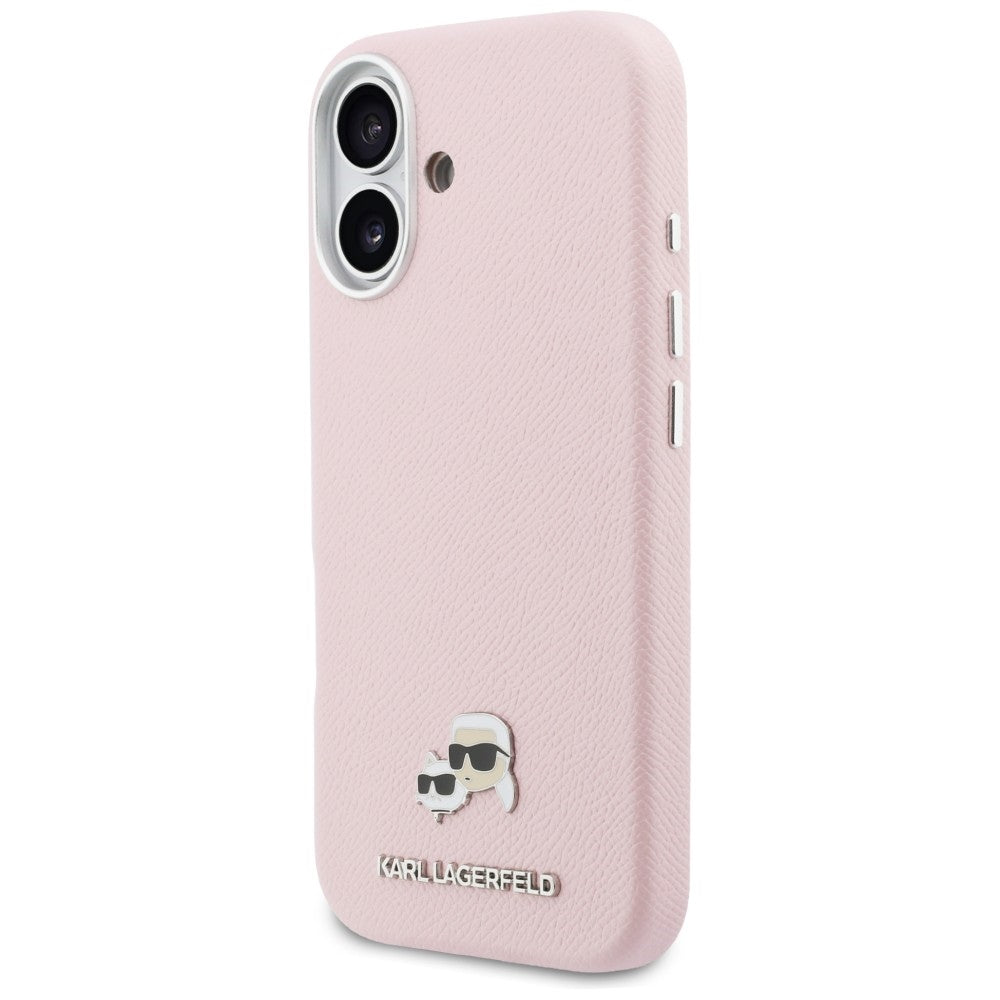 Karl Lagerfeld Karl & Choupette Head Pins Saffiano MagSafe Case til iPhone 17 - Pink