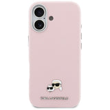 Karl Lagerfeld Karl & Choupette Head Pins Saffiano MagSafe Case til iPhone 17 - Pink