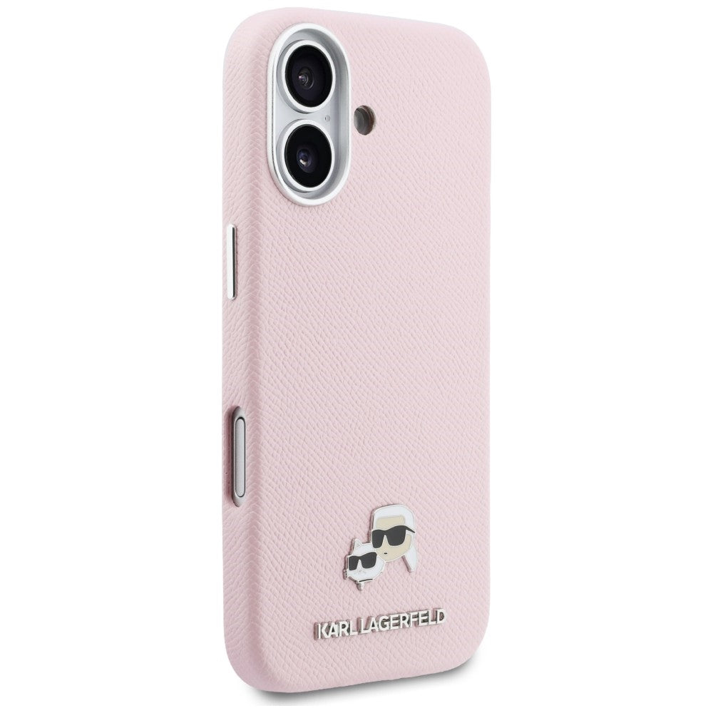 Karl Lagerfeld Karl & Choupette Head Pins Saffiano MagSafe Case til iPhone 17 - Pink