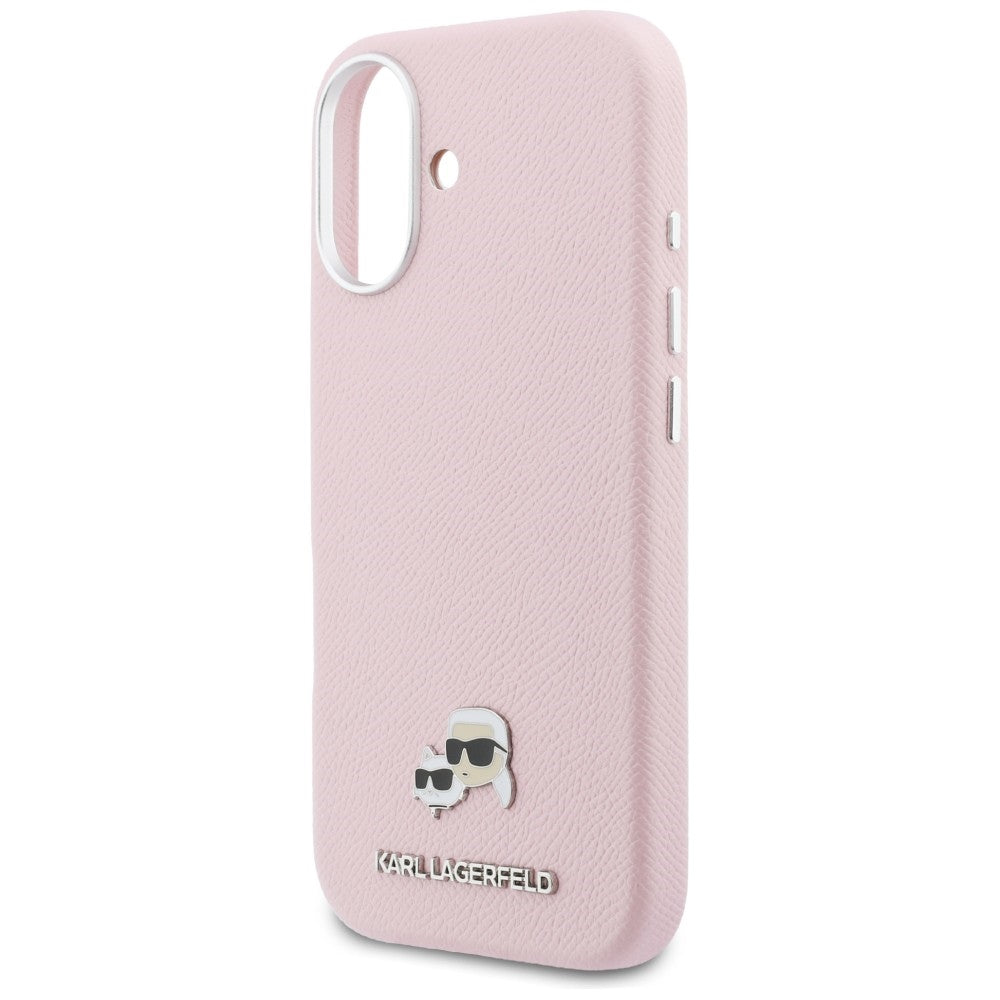 Karl Lagerfeld Karl & Choupette Head Pins Saffiano MagSafe Case til iPhone 17 - Pink