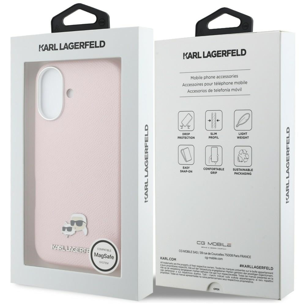 Karl Lagerfeld Karl & Choupette Head Pins Saffiano MagSafe Case til iPhone 17 - Pink