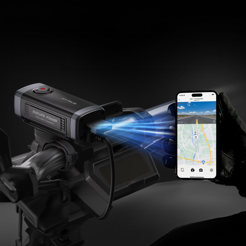 AKEEYO 710 Lite sports camera video recorder for bicycle handlebars - black