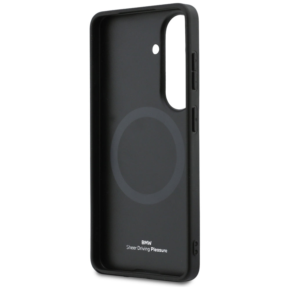 BMW læder MagSafe Hot Stamp Case til Samsung Galaxy S26 Plus - sort