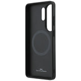 BMW læder Hot Stamp MagSafe Case til Samsung Galaxy S26 Ultra - sort
