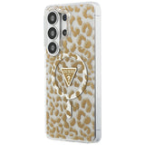 Guess IML Leopard Print Triangle MagSafe Case til Samsung Galaxy S26 Ultra - Brunt