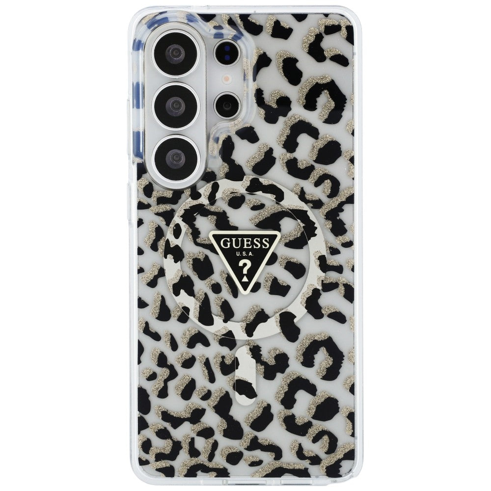 Guess IML Leopard Print Triangle MagSafe Case til Samsung Galaxy S26 Ultra - sort