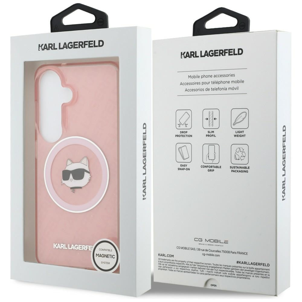 Karl Lagerfeld IML Gentaget Choupette MagSafe Case til Samsung Galaxy S26 Plus - Pink