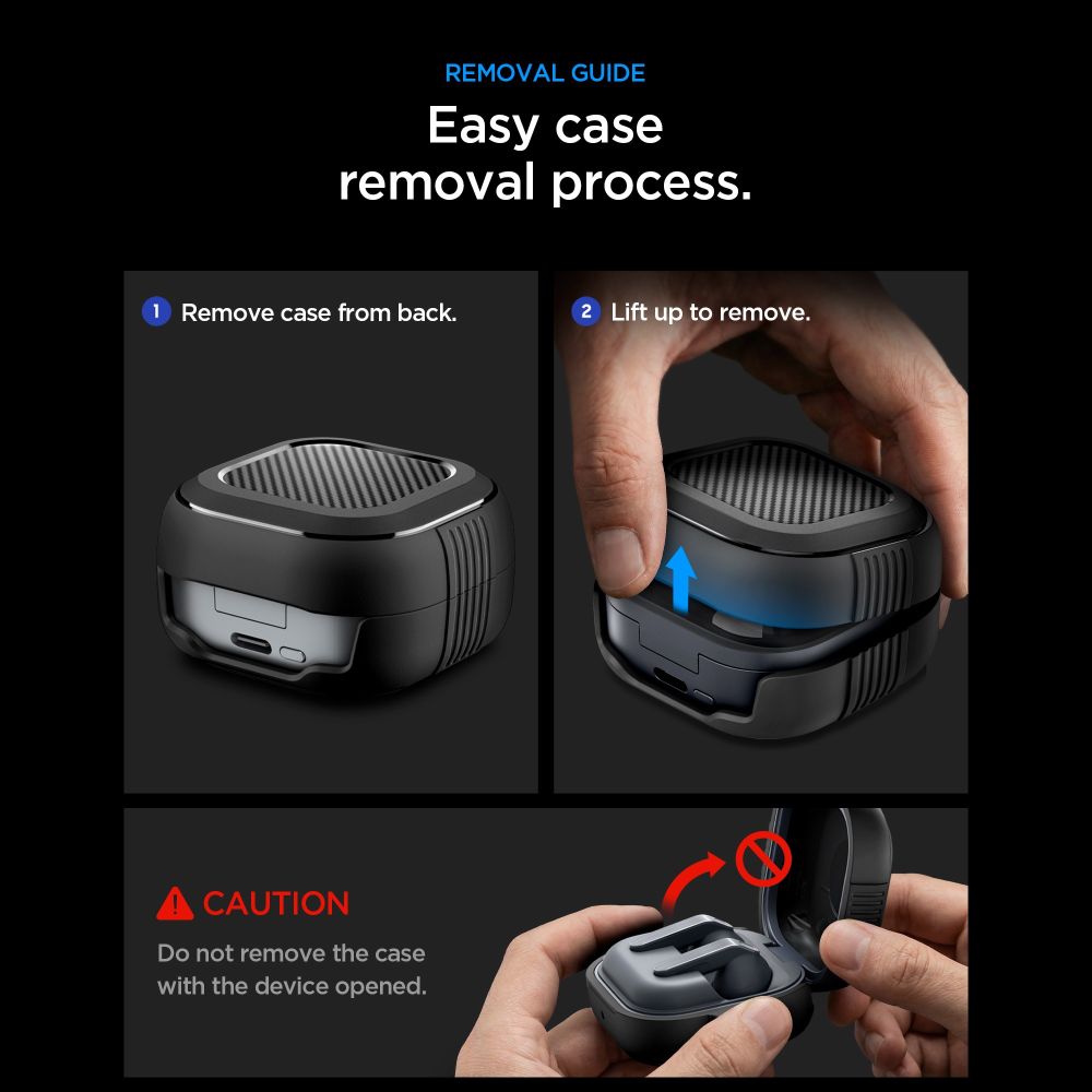 Spigen Rugged Armor Case til Samsung Galaxy Buds 4 / 4 Pro - Matte Black
