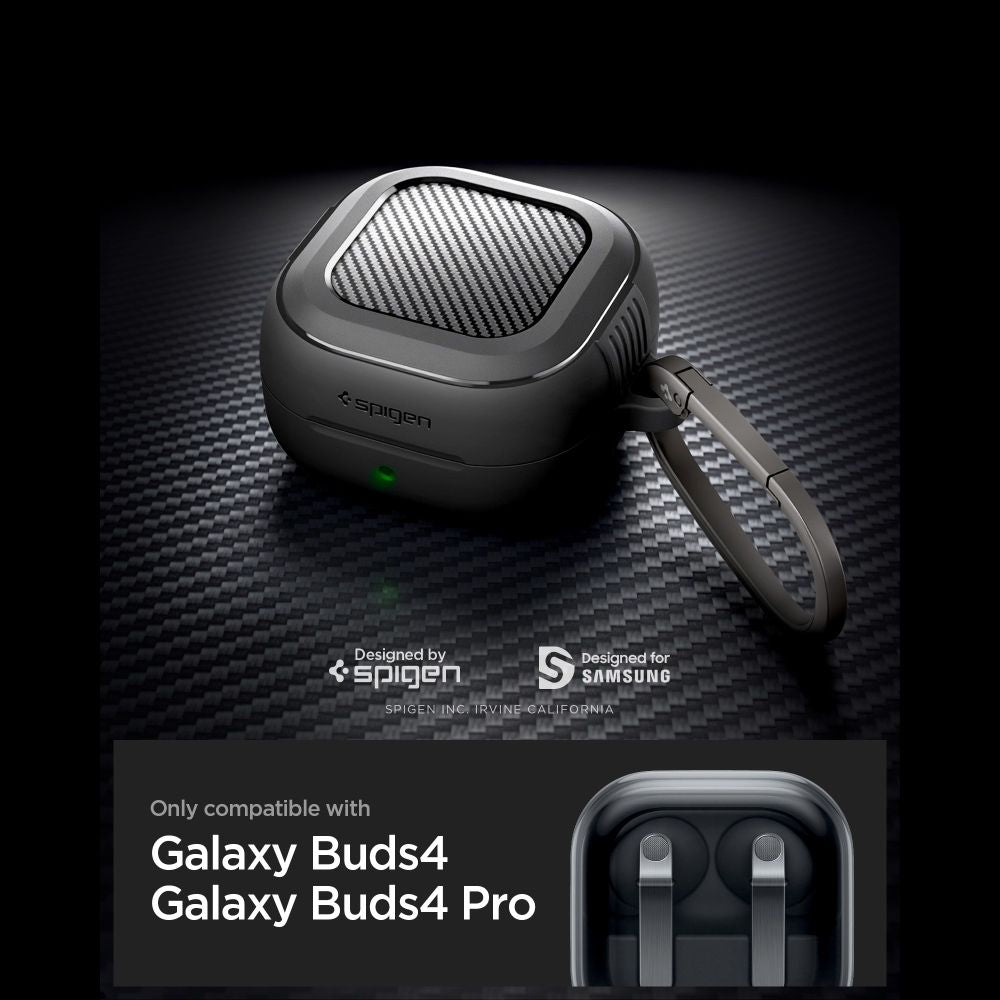Spigen Rugged Armor Case til Samsung Galaxy Buds 4 / 4 Pro - Matte Black