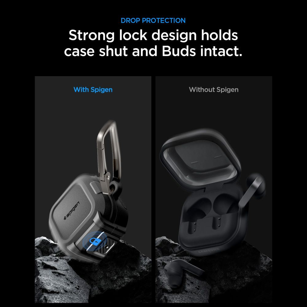 Spigen Lock Fit Case til Samsung Galaxy Buds 4 / 4 Pro - Matte Black
