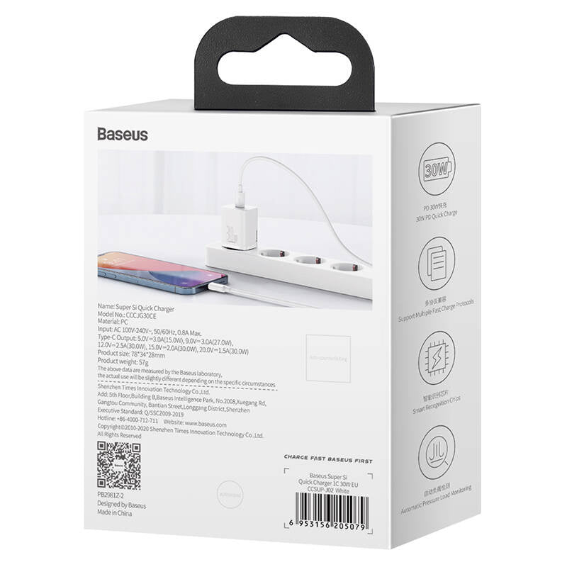 Hurtig oplader Baseus Super Si 1C 30W (hvid)
