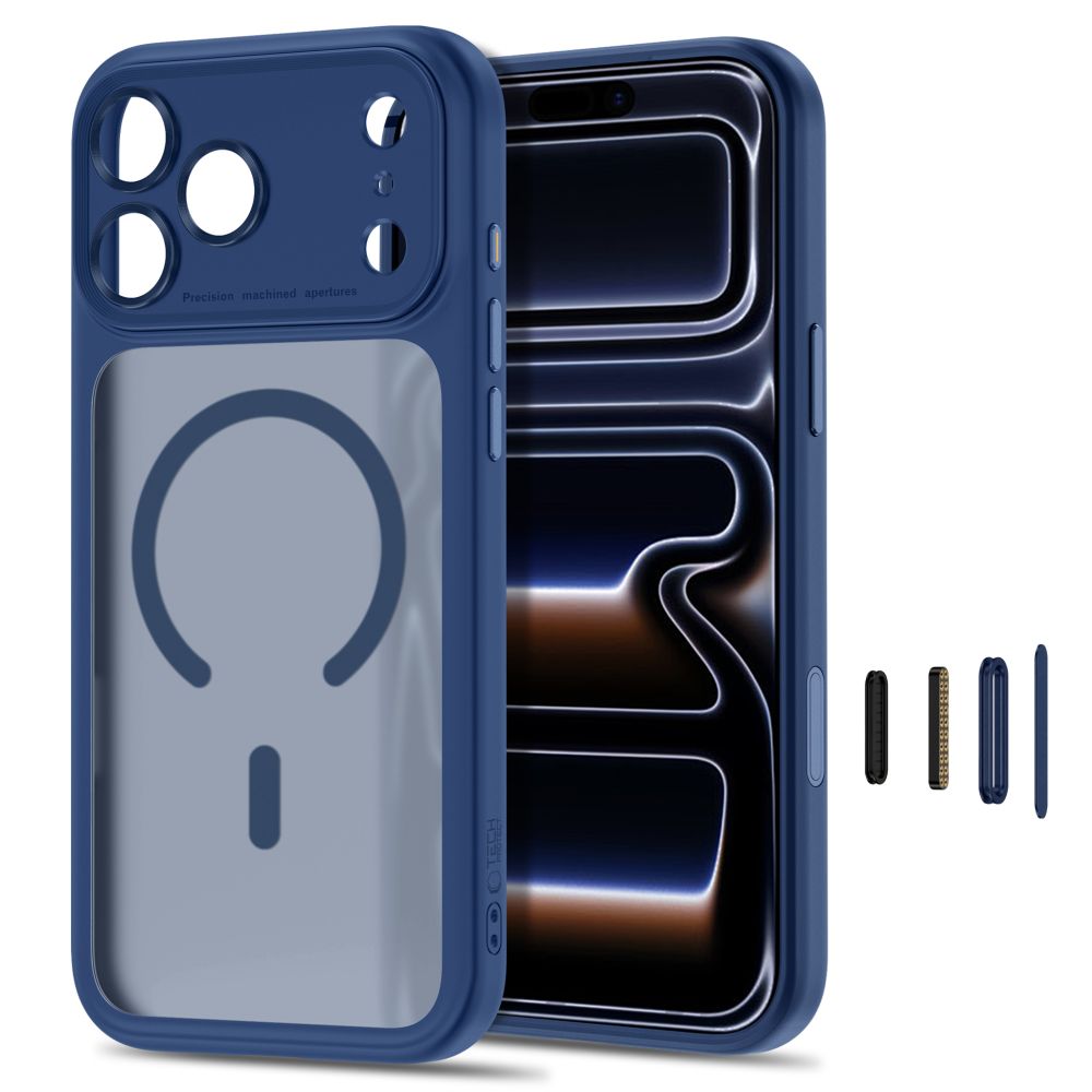 Tech Protect Magpeak Magsafe Cc Iphone 17 Pro / 18 Pro Mat Dyb Blå