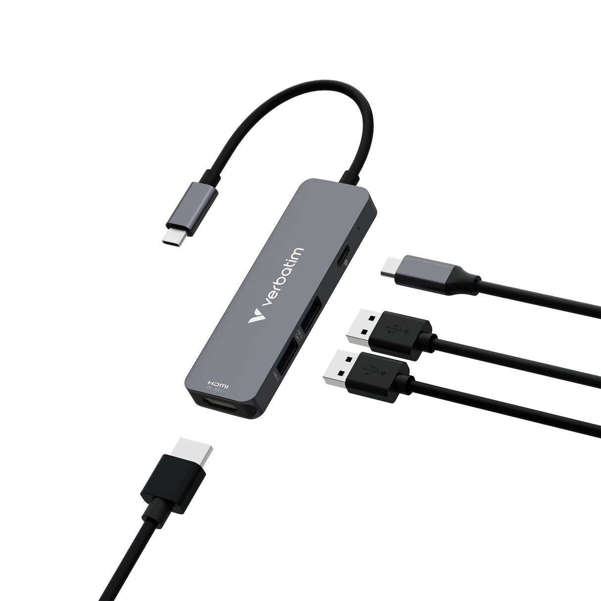 Verbatim 32155 interface hub USB 3.2 Gen 1 (3.1 Gen 1) Type-C 5000 Mbit/s Grå