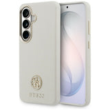 Guess Rhinestone Round Logo MagSafe Case til Samsung Galaxy S26 - Beige