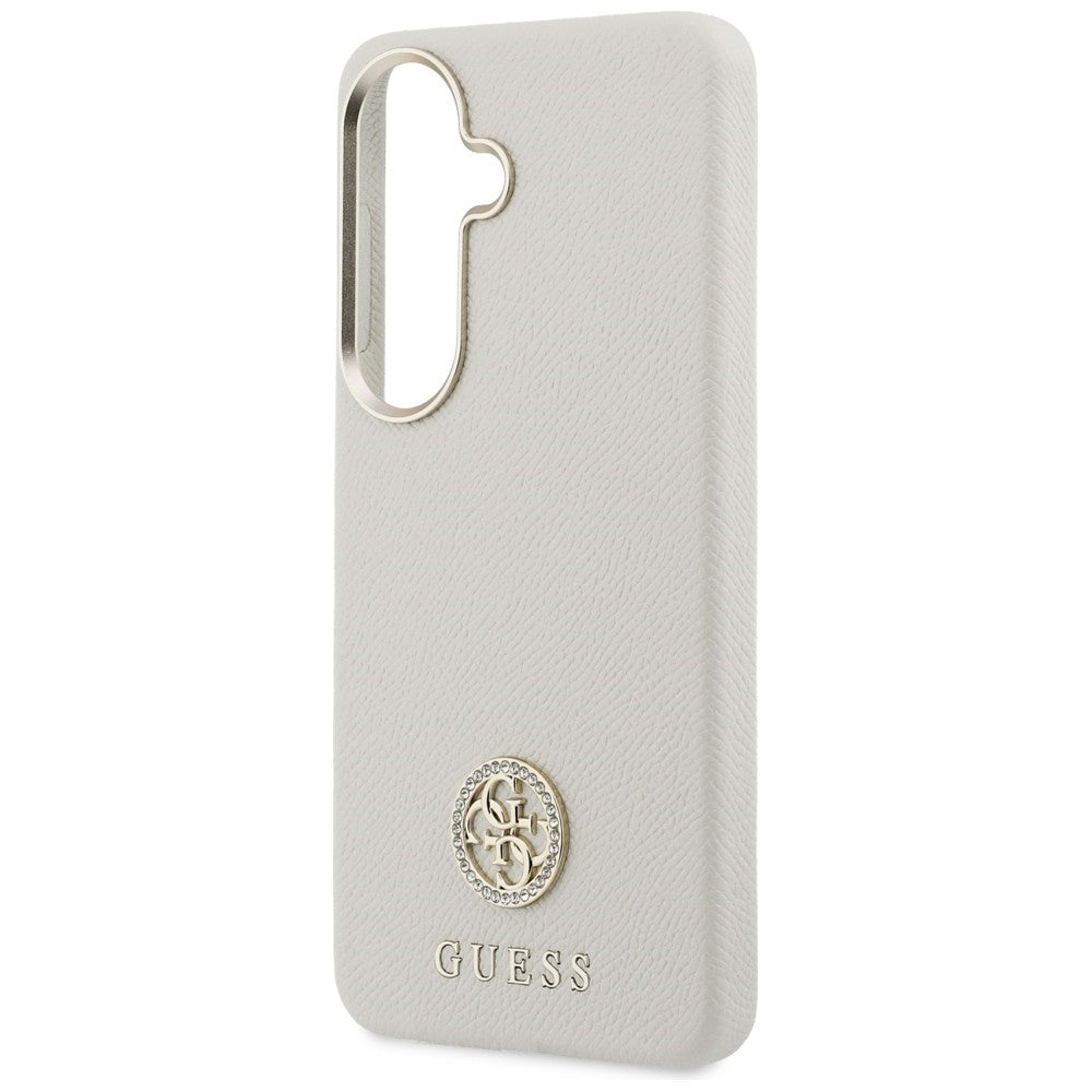 Guess Rhinestone Round Logo MagSafe Case til Samsung Galaxy S26 - Beige