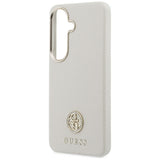 Guess Rhinestone Round Logo MagSafe Case til Samsung Galaxy S26 - Beige