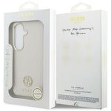 Guess Rhinestone Round Logo MagSafe Case til Samsung Galaxy S26 - Beige
