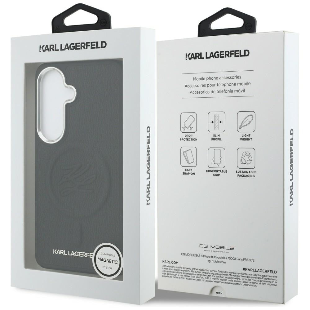 Karl Lagerfeld Embossed Ring Initialer MagSafe Case til Samsung Galaxy S26 - sort