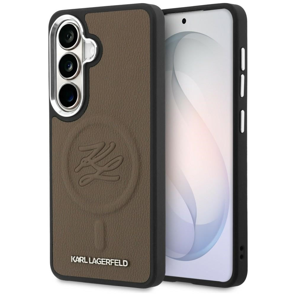 Karl Lagerfeld Embossed Ring Initialer MagSafe Case til Samsung Galaxy S26+ - Brunt