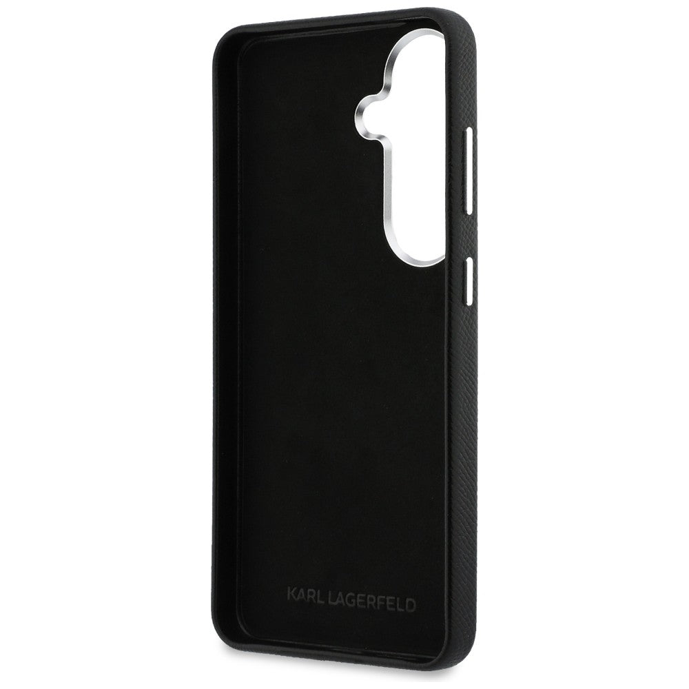 Karl Lagerfeld Saffiano Dobbelthovedet metalfoder til Samsung Galaxy S26 - sort