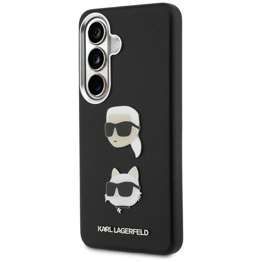 Karl Lagerfeld Saffiano Dobbelthovedet metalfoder til Samsung Galaxy S26+ - sort