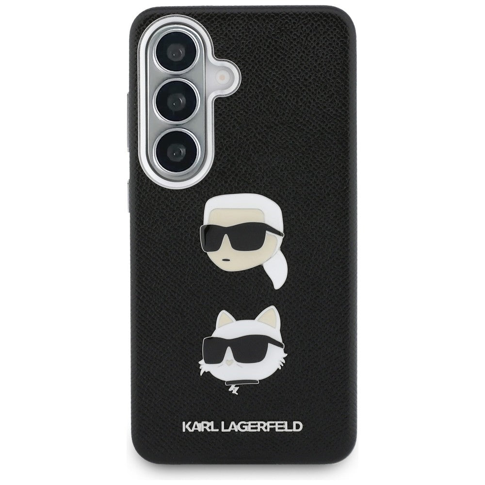 Karl Lagerfeld Saffiano Dobbelthovedet metalfoder til Samsung Galaxy S26+ - sort