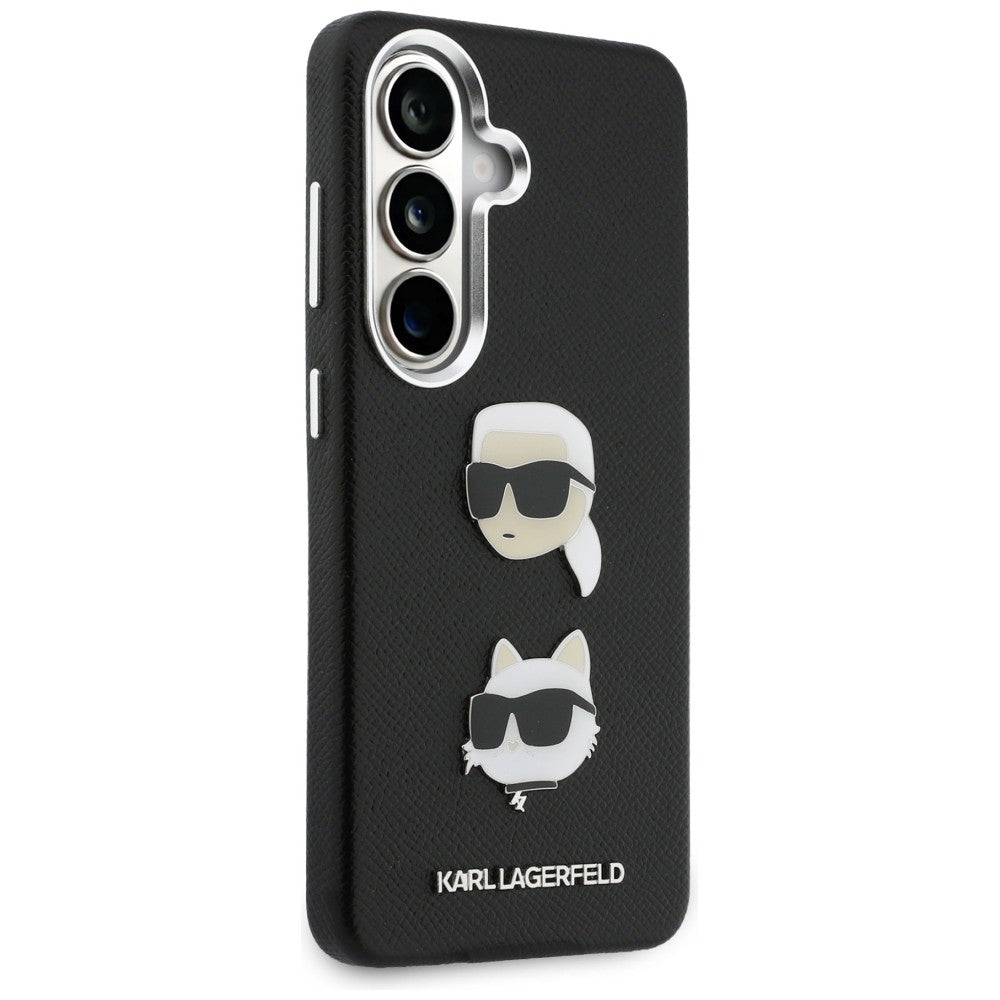 Karl Lagerfeld Saffiano Dobbelthovedet metalfoder til Samsung Galaxy S26+ - sort