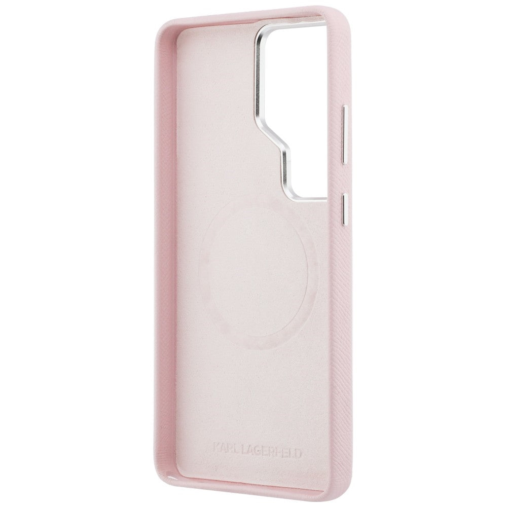 Karl Lagerfeld Saffiano KC Metal Logo MagSafe Case til Samsung Galaxy S26 Ultra - Pink
