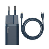 Baseus Super Si Quick Charger 1C 20W med USB-C-kabel til Lightning 1m (blå)
