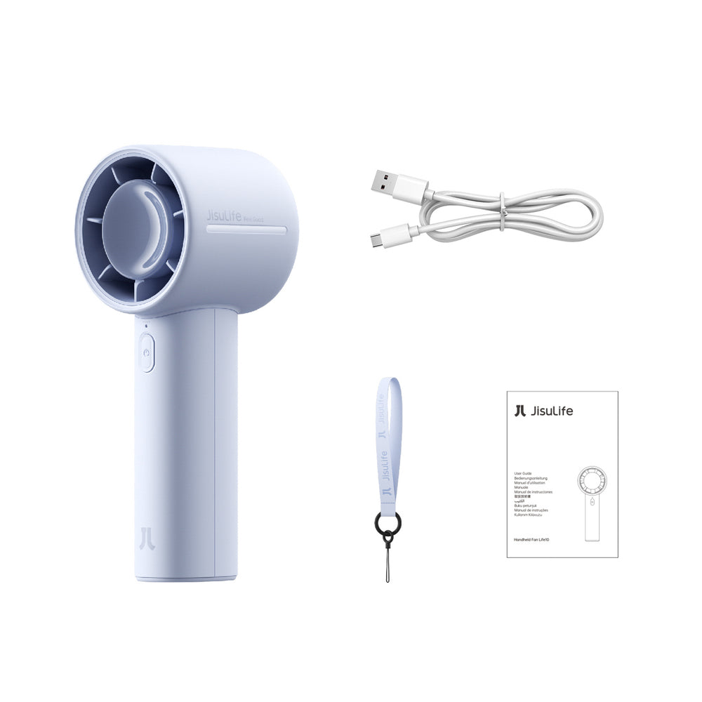 Jisulife håndholdt ventilator 10 4000mAh bærbar USB-ventilator - blå