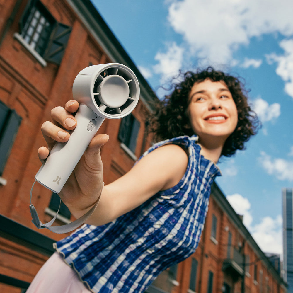 Jisulife håndholdt ventilator 10 4000mAh bærbar USB-ventilator - grå
