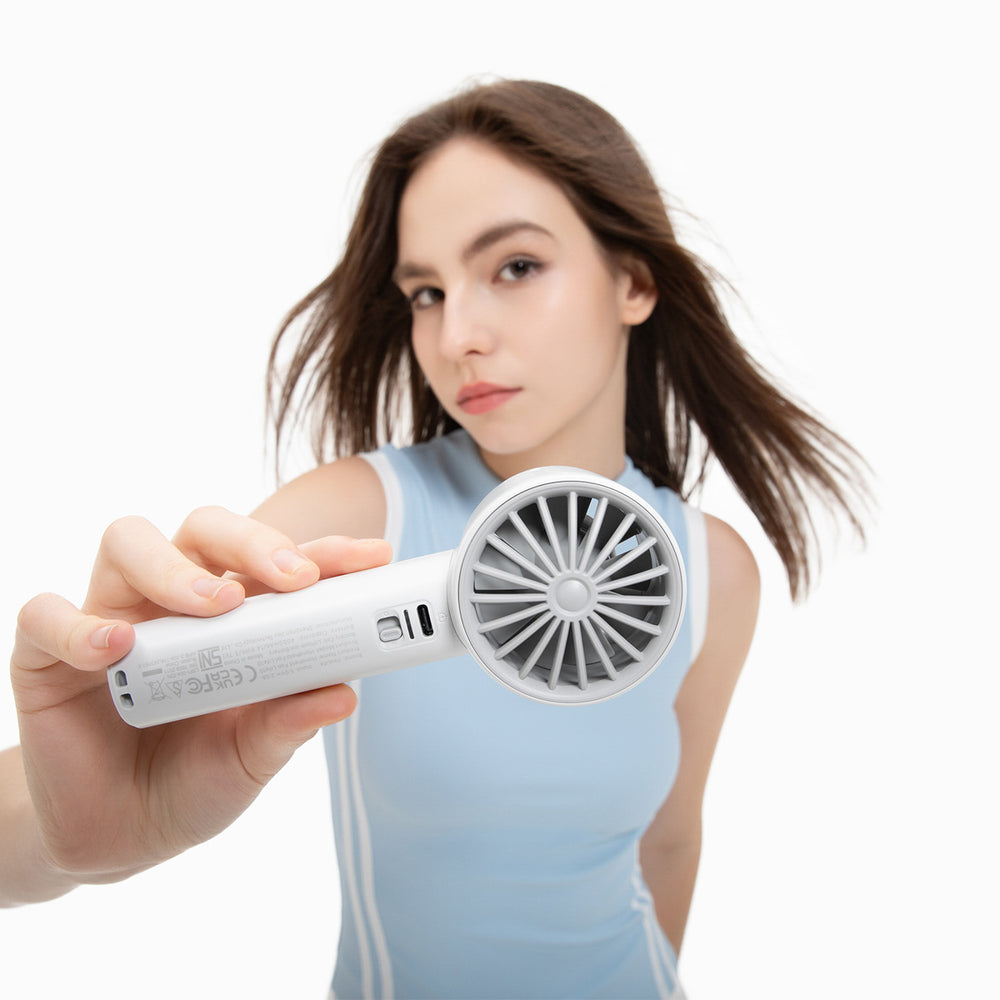 Jisulife håndholdt ventilator 10 4000mAh bærbar USB-ventilator - grå