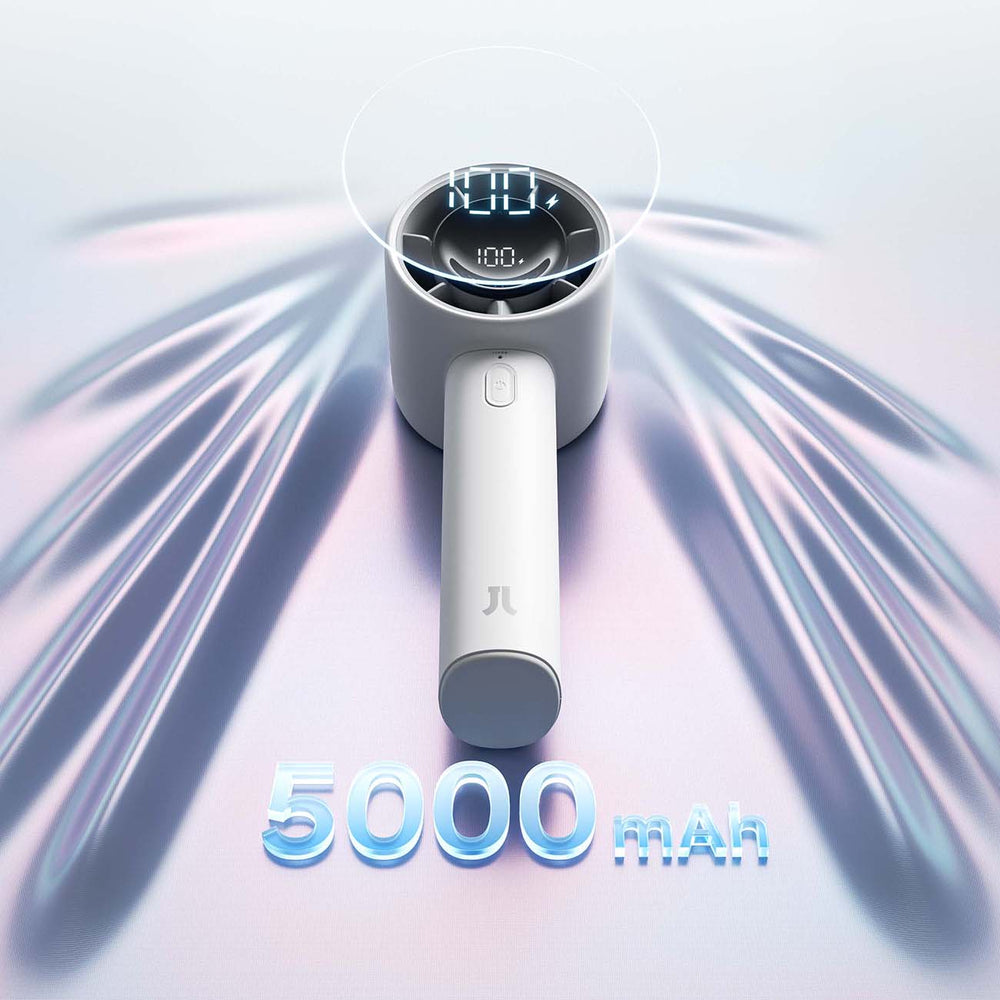 Jisulife håndholdt ventilator 10S 5000mAh bærbar USB-ventilator - grå