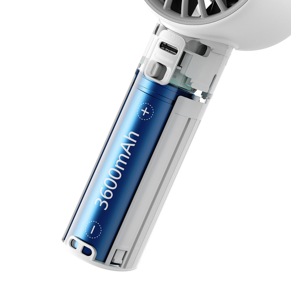 Jisulife håndholdt ventilator 10S 5000mAh bærbar USB-ventilator - grå