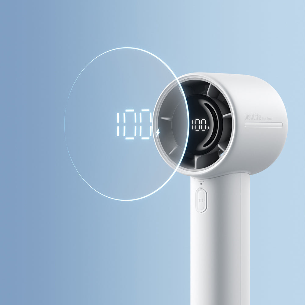 Jisulife håndholdt ventilator 10S 5000mAh bærbar USB-ventilator - grå