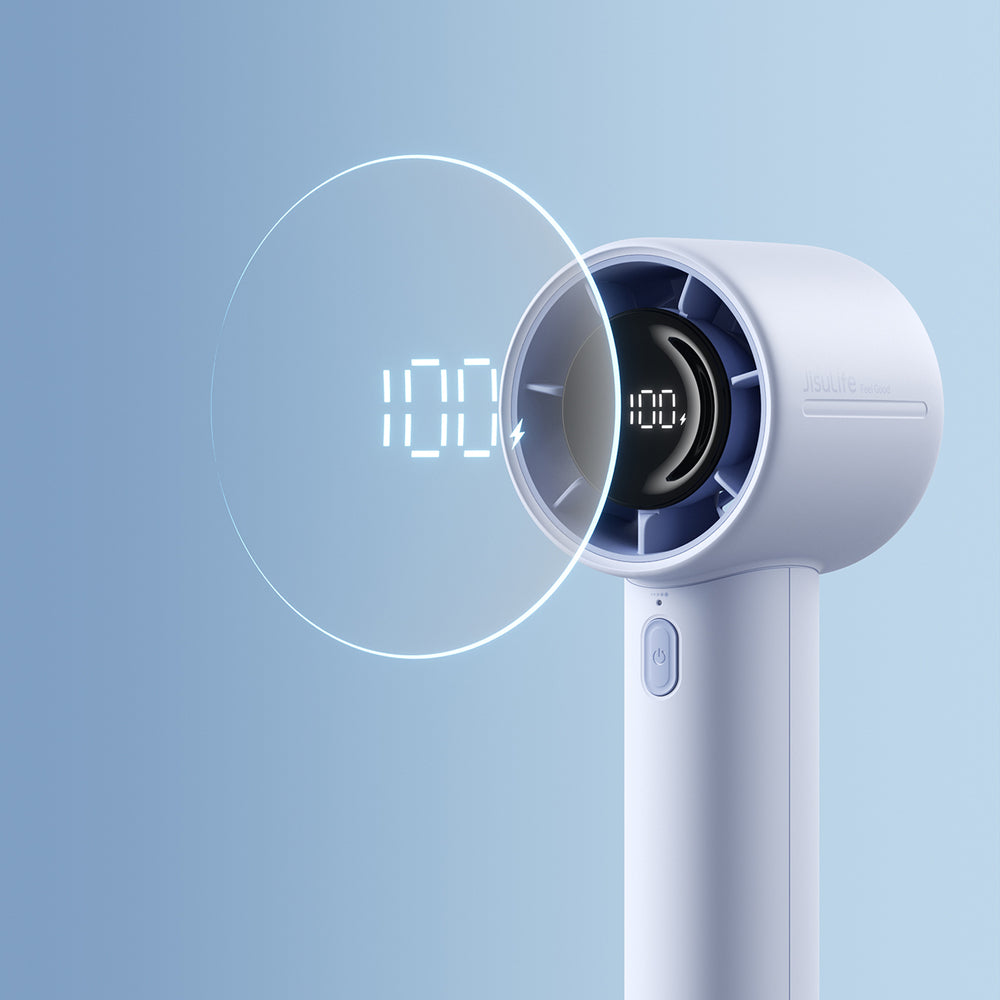 Jisulife håndholdt ventilator 10S 5000mAh bærbar USB-ventilator - blå