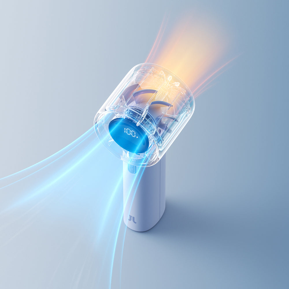 Jisulife håndholdt ventilator 10S 5000mAh bærbar USB-ventilator - blå