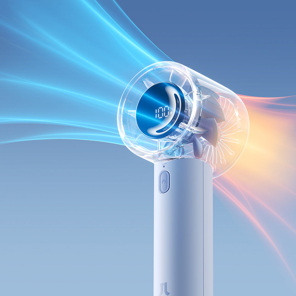 Jisulife håndholdt ventilator 10S 5000mAh bærbar USB-ventilator - blå