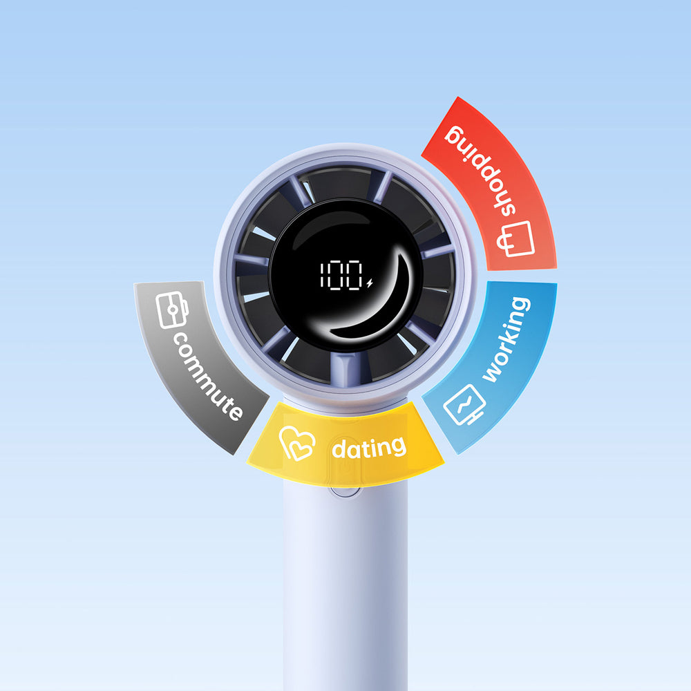 Jisulife håndholdt ventilator 10S 5000mAh bærbar USB-ventilator - blå