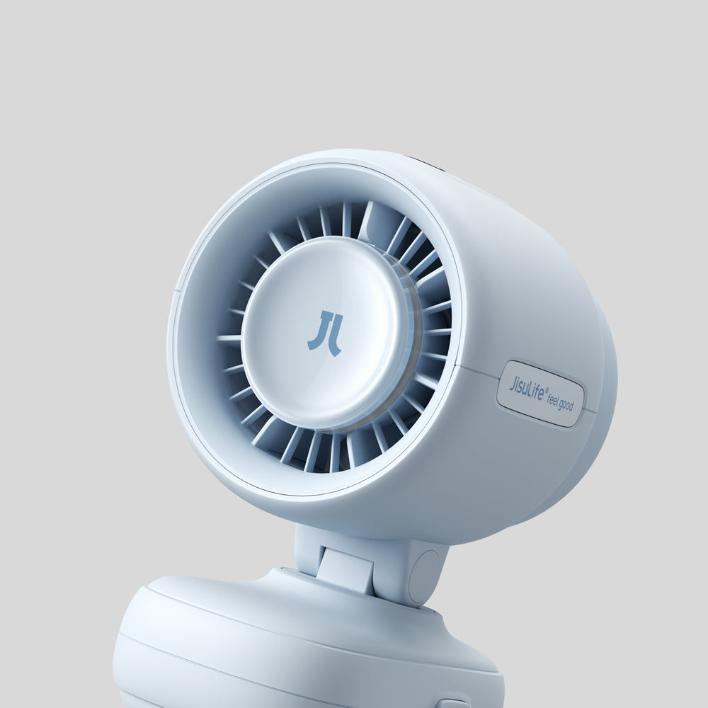 Jisulife Stroller Fan 4 5000mAh Mini Fan til Stroller med Fleksibel Stativ - Blå