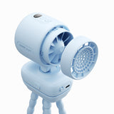 Jisulife Stroller Fan 4 5000mAh Mini Fan til Stroller med Fleksibel Stativ - Blå