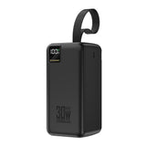 Powerbank Wozinsky W8-B 50000mAh 30W 2xUSB-A og 2xUSB-C og USB micro med lommelygte - sort