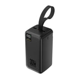 Powerbank Wozinsky W8-B 50000mAh 30W 2xUSB-A og 2xUSB-C og USB micro med lommelygte - sort