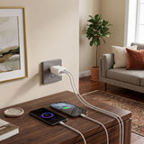 Wozinsky WLS-20W 20W USB-A USB-C Wall Charger med 1m USB-C - USB-C-kabel - hvid