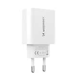 Wozinsky WLS-20W 20W USB-A USB-C Wall Charger med 1m USB-C - USB-C-kabel - hvid