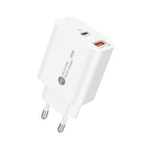 Wozinsky WLS-20W 20W USB-A USB-C Wall Charger med 1m USB-C - USB-C-kabel - hvid