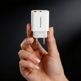 Wozinsky WLS-20W 20W USB-A USB-C Wall Charger med 1m USB-C - USB-C-kabel - hvid
